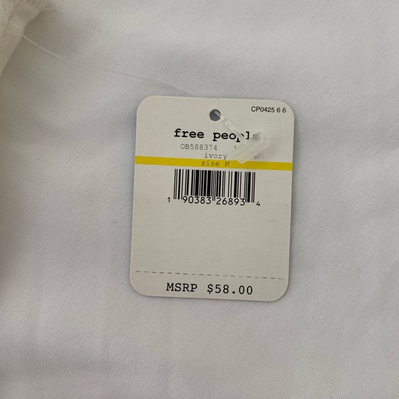 Free people Intimately Uh Huh Ruffle Ivory Bodysuit- Medium// NWT - Picture 4 of 6